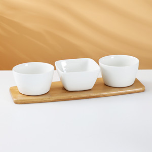 Vajilla para el hogar de alta calidad, plato de aperitivos cuadrado redondo blanco, cuencos, <span class=keywords><strong>tapas</strong></span> de cerámica para restaurante, platos para servir - Product Image 3