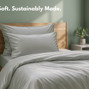 Parures de lit écologiques en coton tissé 100% blanc 300-700 TC, draps et taies d'oreiller pour tailles Queen/King (tissage percale/satin) - Product Image 2