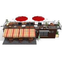 Bar conteneur, café conteneur, restaurant conteneur de 40 pieds, restaurant mobile, restaurant conteneur d'expédition, patio