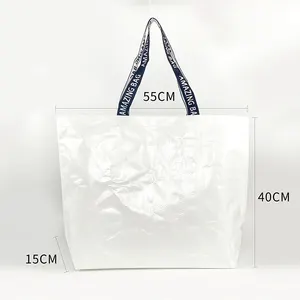 Promotion eco friendly foldable laminated large capacity custom printing pp woven shopping bag