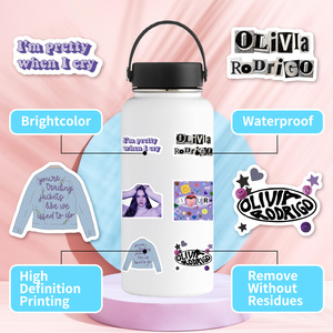 50 Pegatinas de Olivia <span class=keywords><strong>Rodrigo</strong></span>, Pegatinas de Vinilo Estéticas Moradas, Calcomanías Impermeables para Laptop, Botella, Diario - Product Image 4