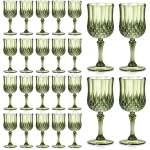Calici in Plastica Vintage Blu Trasparenti Stile Retrò per Eventi e Feste, Bicchieri da Vino per Ricevimenti di Nozze - Product Image 1