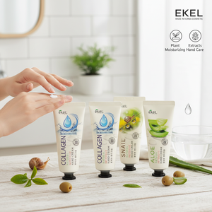 Crème pour les mains intensive EKEL, fabriquée en Corée, cosmétique, extraits de plantes, 5 types, OLIVE, THÉ VERT, ALOE, COLLAGÈNE, ESCARGOT, soin hydratant pour les mains - Product Image 2