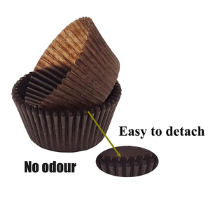 Khay giấy nướng bánh cupcake mini sô cô la màu nâu trắng 6cm, chống dính, 9cm, 11cm, khuôn giấy gói bánh - Product Image 2