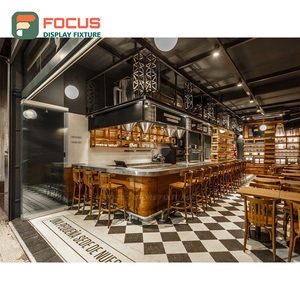 Premium Coffee Merchandise Display Rack Matte <b>Wood</b> Finish Retail Product Zone Bakery Cafe Display Rack - Product Image 6