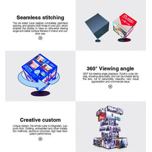Custom P1.<b>5</b> P2.<b>5</b> P3 P4 P5 Advanced Magic Corner <b>5</b> Faces Bright Full Color Scroll <b>Play</b> Video Images Iron Indoor Led Cube Display - Product Image 6
