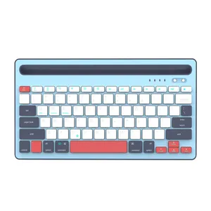78键无线蓝牙3.0可爱键盘迷你便携式人体工程学巧克力键帽静音QK300键盘