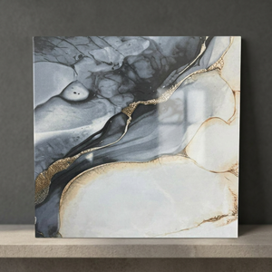 Luxury 400x400mm Marble Porcelain Polished Glazed Floor Tile 4-Year Warranty 6-9mm Thickness for Hotel Lobby Villa Living Space - Product Image 1