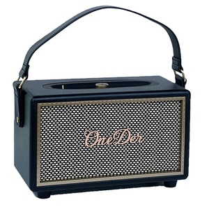 OneDer-Haut-parleur 2024 en bois brun 40W, double klaxon, lecteur de musique portable sans fil pour l'extérieur, stéréo, maison, <span class=keywords><strong>cuir</strong></span>, bois - Product Image 1