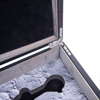 Boîte cadeau personnalisée en MDF noir et cuir PU, avec charnières, luxe, rangement rigide, fermoir métallique, insert en mousse EVA pré-découpée, emballage pour outils/souvenirs