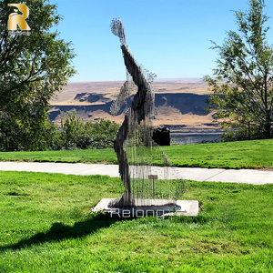 Mô Hình Cắt Lát Trừu Tượng Vô Hình Trang Trí Ngoài Trời Điêu Khắc Biến Mất Bằng Thép Không Gỉ - Product Image 5