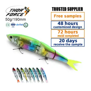 THORFORCE High Quality 190mm 50g 3D Bionic Fish Eyes Multijointed Scissor Tail Bait Sinking Water Fishing Bait Pencil Lures