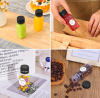 2oz Contenants de presse-agrumes carrés vides en plastique PET transparent sans Bpa jetables Bouteille de boisson pour jus de thé