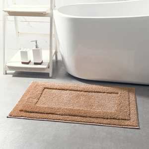 שטיח אמבטיה סופג במיוחד, ייבוש מהיר, נגד החלקה, 100x80 ס\\\"מ, חום, פוליאסטר רך, שטיח רצפה לאמבטיה נגד החלקה - Product Image 2