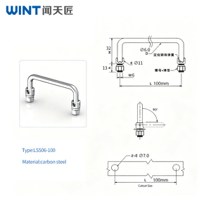 WINT LS506-100mm Carbon Steel Handle Is Suitable for Modern Industrial Equipment Cabinet <strong>Door</strong> Handle Kitchen Cabinet Handle - Product Image 2