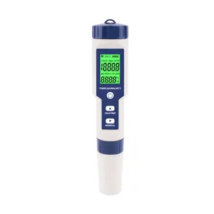 5 in 1 tipo di penna portatile temperatura sale ph ec e tds ppm meter per il test della qualità dell'acqua