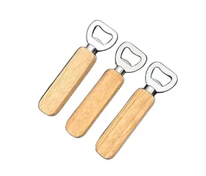 Op Maat Gemaakte Strandhouten Handvat Bierflesopener Luxe Ronde Houten Flesopener Barware Accessoires - Product Image 3