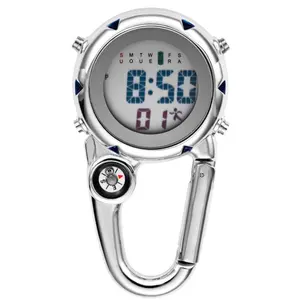 Outdoor New Design Watch with Compass Climbing Sport Multi-functional Carabiner Watch Digital Pocket Watch