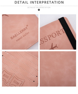 Baellerryカスタマイズ可能な証明書バッグパスポートホルダーPUレザーポータブルスリムパスポートカバーカードホルダー - Product Image 6