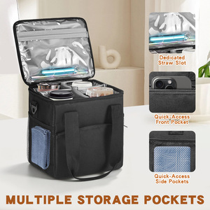 Insulated Cooler <b>Bag</b> <b>20L</b> Portable Zipper Outdoor Activities Keep Cold Cans Storage Nylon - Product Image 1