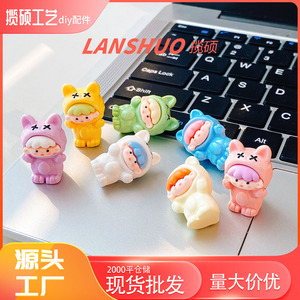 Figura de Gato de Dibujos Animados, Mini Adorno de Resina 3D para Escritorio, Colgante para Llavero, Accesorio de Joyería - Product Image 5
