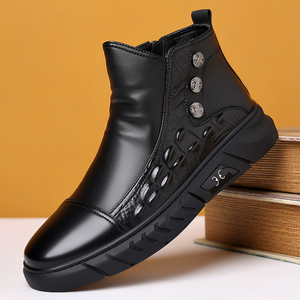 Botas de Hombre de Moda para Primavera y Otoño, Estilo Moderno, Impermeables, Antideslizantes, Resistentes al Desgaste, Color Negro - Product Image 2