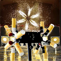 Système de tir de feux d'artifice à 12 canaux avec batterie et double rotation de roue pour spectacle de feux d'artifice sur scène