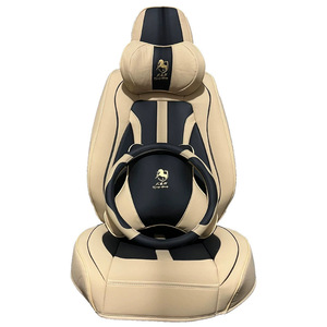 Coussin de <span class=keywords><strong>siège</strong></span> arrière de voiture OLIVER en cuir pleine fleur de luxe, motif <span class=keywords><strong>cheval</strong></span> doré, toutes saisons, pour le commerce extérieur - Product Image 1
