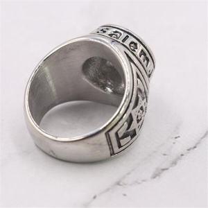 義烏Aceonステンレス鋼新しくデザインされたメンズサムバンドゴールドシルバーイスラエルのユダヤ人のヘキサグラムダイヤモンドジェムストーンスターリング - Product Image 4