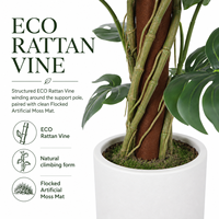 Monstera artificiel réaliste en PE de 210 cm en pot – Écologique et résistant aux UV pour la décoration intérieure moderne, idéal pour les anniversaires et Pâques