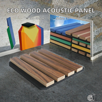 Panneau acoustique en bois rainuré moderne et écologique, réduction du bruit NRC 1.0, revêtement mural en polyester, chambre, hôtel, salle de classe, studio