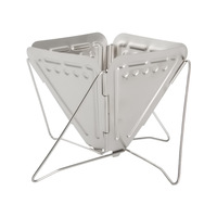 Penyangga Kopi Lipat Stainless Steel 304, Portabel untuk Luar Ruangan, Camping, Corong Tuang, Filter Bubuk Kopi, Minimalis, Ringan