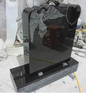 New Design Headstone With Angel Engraving in Shanxi Black - Product Image 2