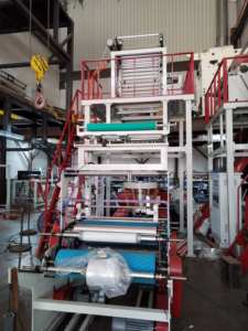 Hongtong Neuwertige Automatische 2-Schnecken-Zweischicht-ABA-PE-Folienblasmaschine für LDPE HDPE LLDPE Kunststoff- und Schrumpffolie - Product Image 3