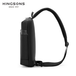 Kingsons Men's Chest <b>Bag</b> Lightweight <b>Tablet</b> Case Business Travel Anti Theft Crossbody Shoulder <b>Bag</b> Solid Color Zipper Closure - Product Image 2