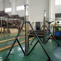Mástil Telescópico para Cámara PTZ, Poste de Luz para Rescate de Emergencia Nocturno, Mástil de Antena Telescópico de Aleación de Aluminio