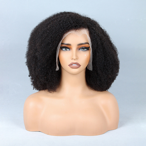 Peruca Curly <span class=keywords><strong>Afro</strong></span> Kinky 13x4 Pré Arrancadas Perucas Do Laço 250% Densidade Peruano Remy Lace Front Perucas de Cabelo Humano para As Mulheres - Product Image 3