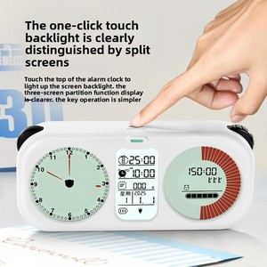 Đồng hồ báo thức kỹ thuật số cho trẻ em với đồng hồ đếm ngược ba màn hình trực quan công cụ quản lý thời gian tự kỷ luật chuyển động điện tử - Product Image 2