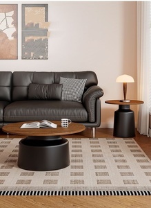 Tavolino da Tè Rotondo in Legno Massello Stile Vintage per Piccoli Appartamenti: Tavolino Laterale Retrò e Minimalista per il Soggiorno - Product Image 4