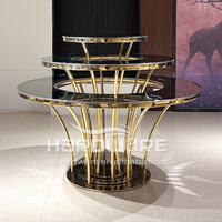 Table à manger ronde en métal moderne pour la maison, l'hôtel et les restaurants