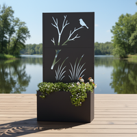 Jardinière autoportante en alliage d'aluminium découpé au laser avec treillis pour plantes grimpantes, trou de drainage, durable, écologique, décoration intérieure