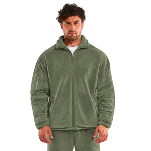 Hot Selling Coated Casual Winter Wool Cotton <b>Fleece</b> <b>Thick</b> Eco-Friendly Windproof Waterproof Jacket <b>Men</b> Custom Full Zip-up Stand - Product Image 1