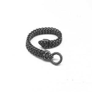 Bracelet pour homme en argent tibétain yunnique, design géométrique croisé, style punk rétro, bijoux pour les passionnés de moto - Product Image 3