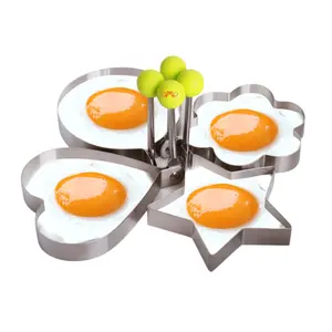 DF Trading House Mould Non Stick Egg Shaper Ring with Handle Creative Shapes Fried Pancake omelette frying shaped tool