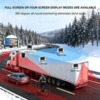 Monitor Mobil AI BSD Layar Sentuh 10.1 Inci Sistem Kamera Truk 4 Kanal 1080P AHD dengan Alarm Buzzer DVR Tampilan 360