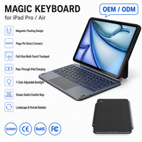 Clavier Magique Détachable pour iPad Pro 11 (2018-2022) & Air 4 5 6 7 avec Support Rotatif Portrait/Portrait Croisé et Trackpad Rétroéclairé MK017