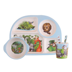 Juego de vajilla para niños, plato separador de platos de bambú, <span class=keywords><strong>bonito</strong></span> regalo de promoción - Product Image 3