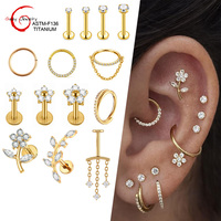 Gaby Wholesale Bijoux de piercing pour oreille en Titane ASTM F136, Hypoallergéniques, Argent et Or, Piercings Labret, Cartilage, Tragus, Hélix, Curated