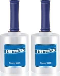 Film étirable transparent mini en PEHD de qualité alimentaire Huamaohengchun, 80 gauge, rouleau de 5 po x 1000 pi, durable, auto-adhésif, usage industriel - Product Image 2