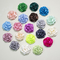 6cm Satin Burnt Edge Camélia Têtes De Fleurs DIY Accessoires De Vêtements Décoratifs pour Robes Bouteilles De Parfum Chaussettes Colliers Pour Animaux De Compagnie